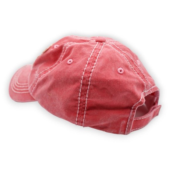 Kbethos Vintage Pink Distressed Baseball Hat Adjustable‎ Back - Picture 3 of 7